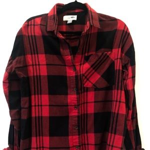 Black and red boyfriend flannel